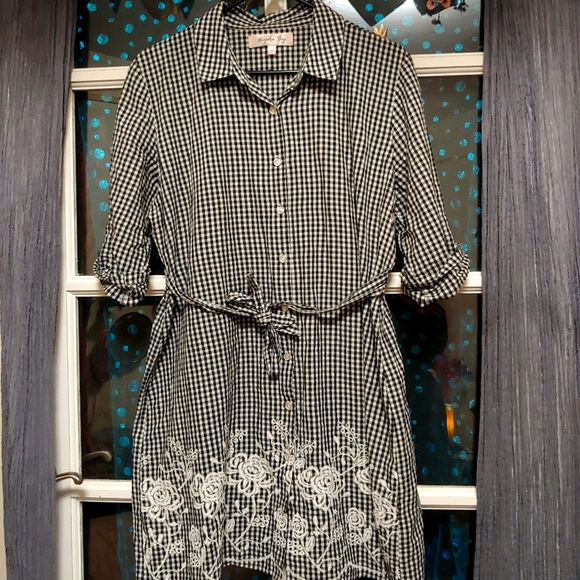 Pinup Checkered Floral Dress - Picture 1 of 4